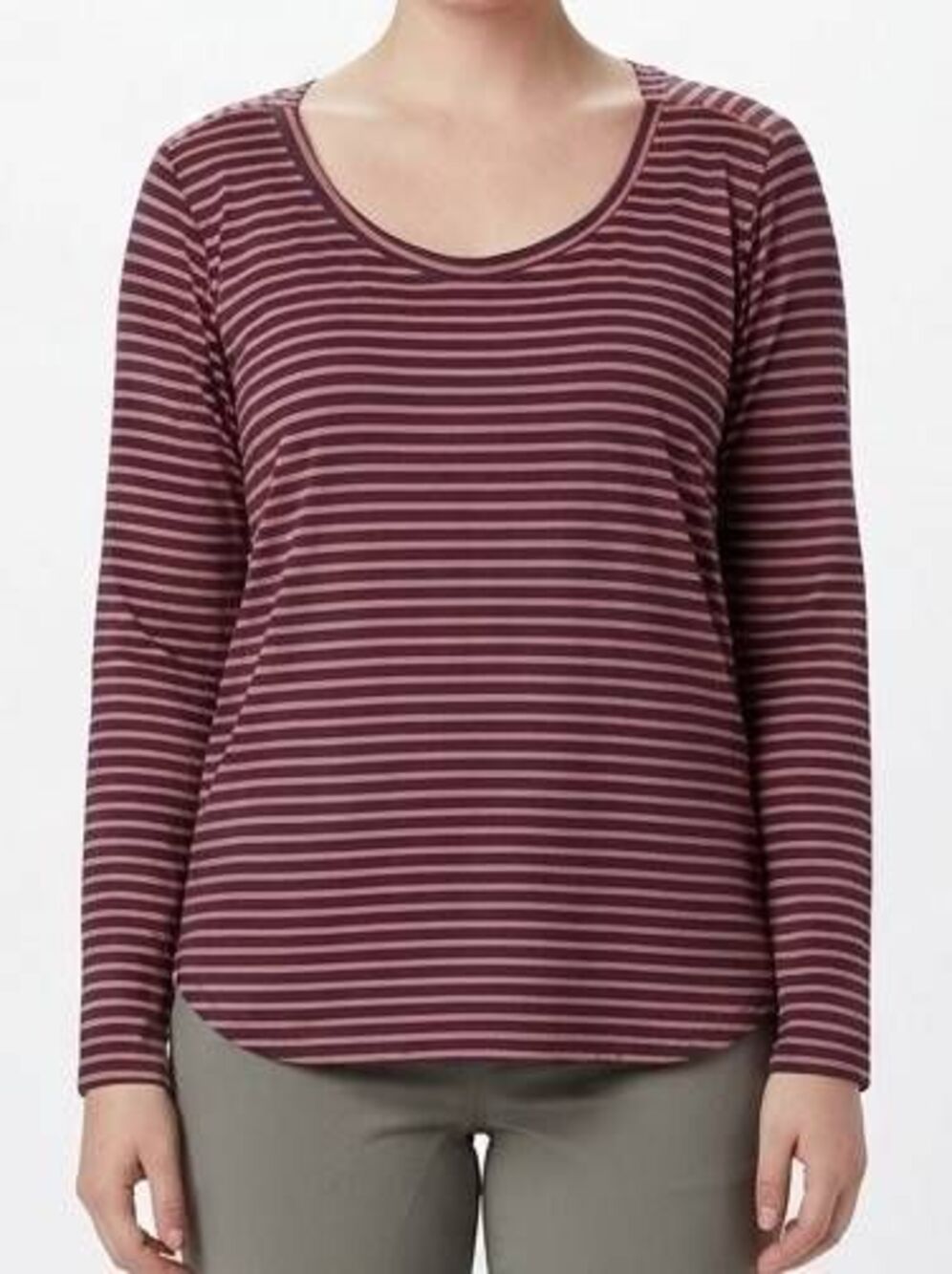 ☔️💜Columbia Pink & Blue Stripe The Firwood Camp Athletic 3/4 Sleeve Top Large